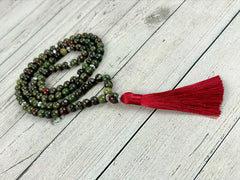 Japa Mala, 108 Mala Beads Necklace, Dragon Bloodstone Mala Necklace, Prayer Beads Necklace, 108 Mala Beads Bracelet, Meditation Necklace