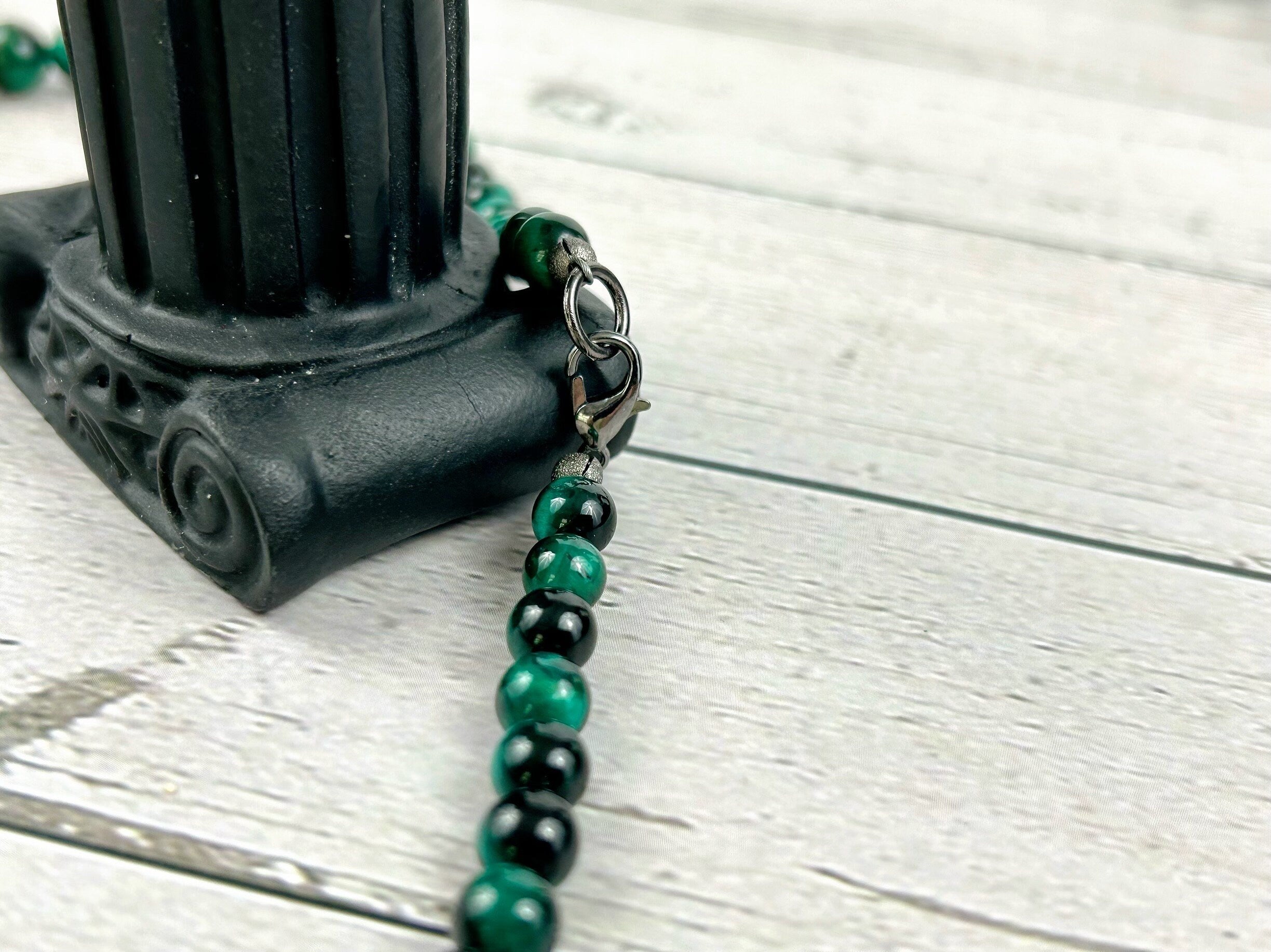 Tiger Eye Necklace, Gemstones Necklace, Green Beaded Necklace, Protection Jewelry, Gemstone Jewelry, Handmade Jewelry, Gift for Her