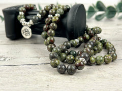 Japa Mala, 108 Mala Beads Necklace, Dragon Bloodstone Mala Necklace, Prayer Beads Necklace, 108 Mala Beads Bracelet, Meditation Necklace