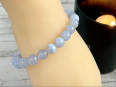 Blue Lace Agate Bracelet, Gift for Him, Gift for Her