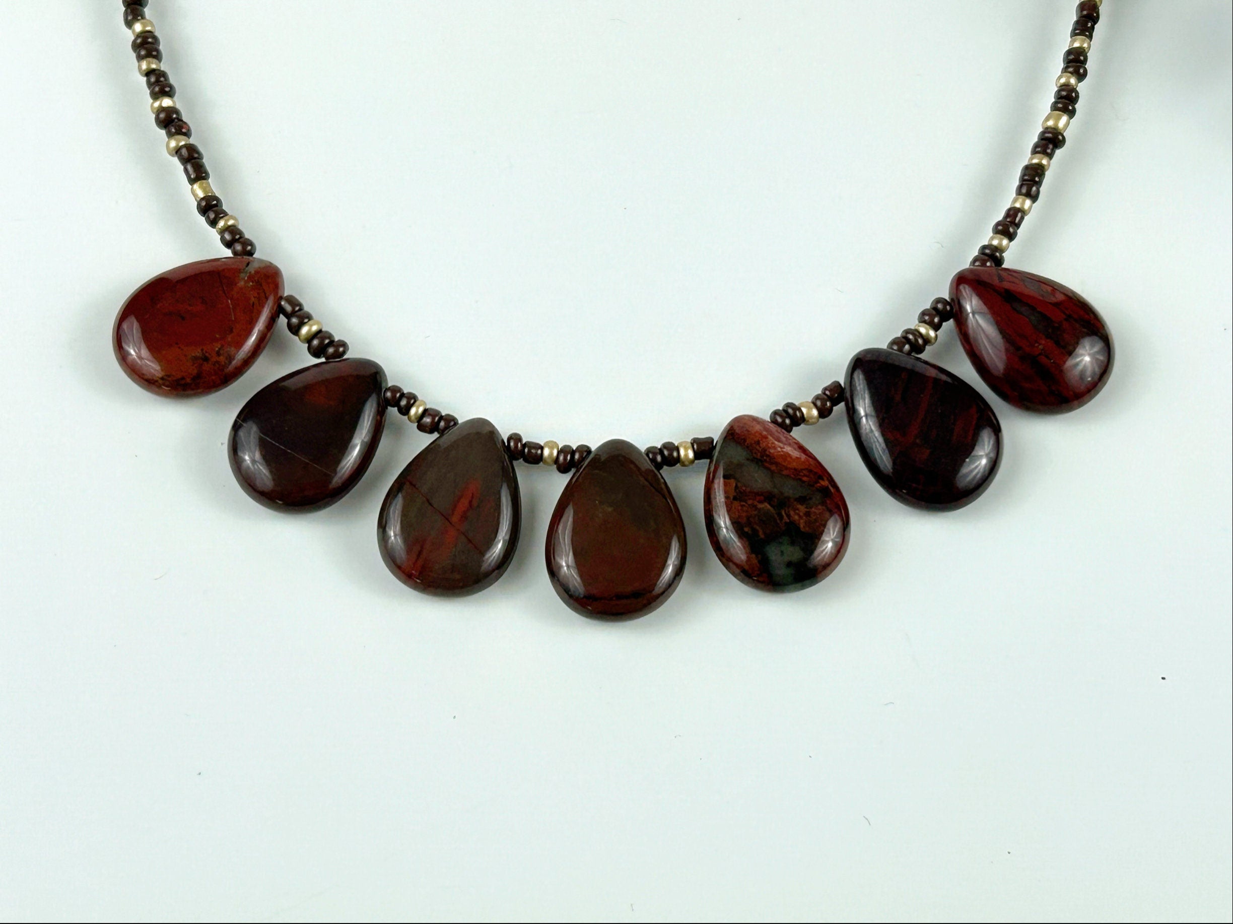 Beaded Necklace, Red Creek Jasper Necklace, Statement Necklace, Gemstones Jewelry, Birthday Gift for Her, Anniversary Gift
