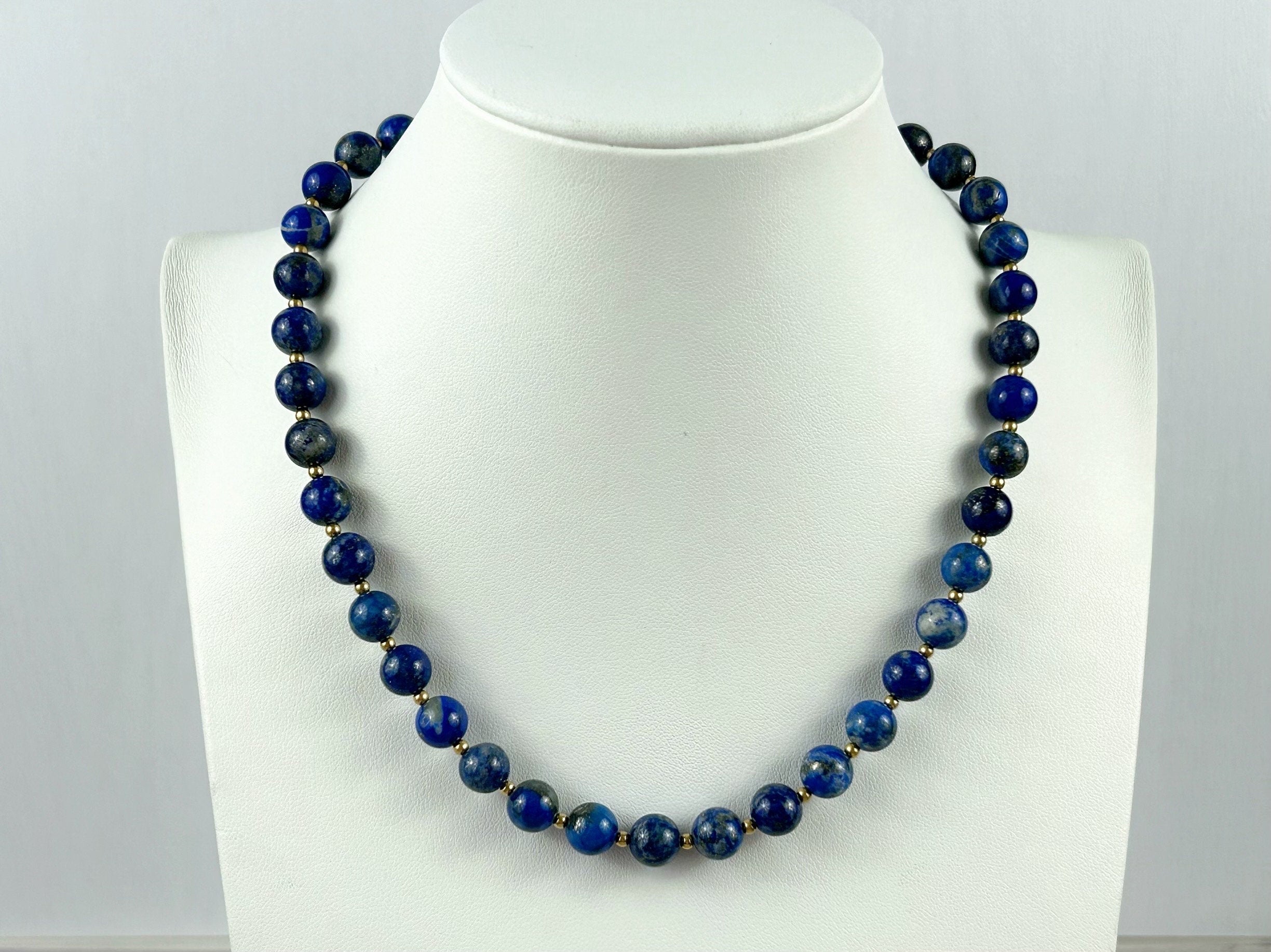 Lapis Lazuli Necklace, Blue Beaded Necklace, Natural Stone Necklace, Blue Lapis Lazuli, Gift for Her, Personalized Jewelry, Necklace for Her
