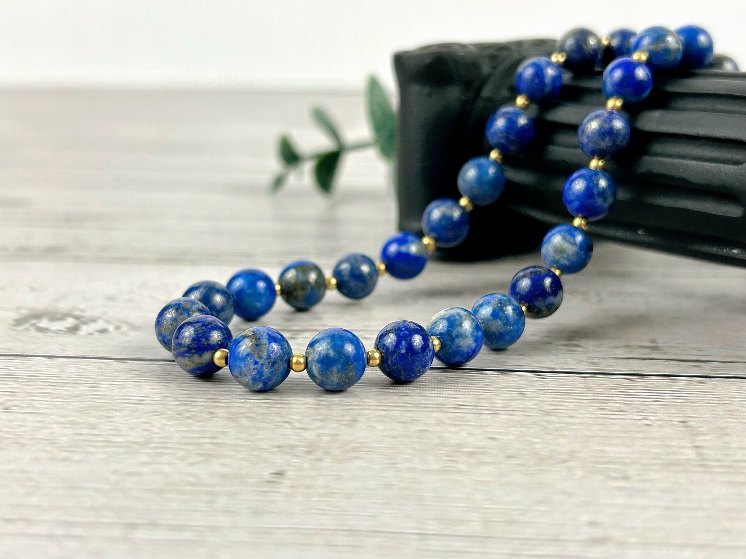 Lapis Lazuli Necklace, Blue Beaded Necklace, Natural Stone Necklace, Blue Lapis Lazuli, Gift for Her, Personalized Jewelry, Necklace for Her